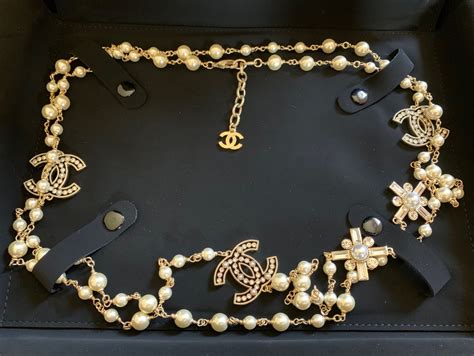 chanel gold multistrand necklace with pearls|Long pendant necklace .